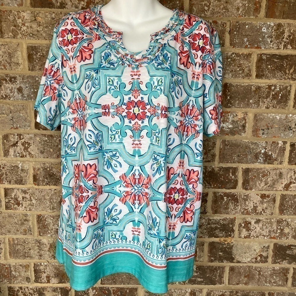 Alfred Dunner Embellished Top sz Large